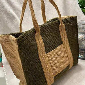 Authentic Rosalyn of Barbados original design hand woven - jute bag